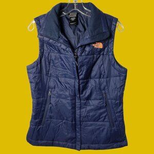 The North Face Womens Insulated Quilted Vest Navy Blue Medium